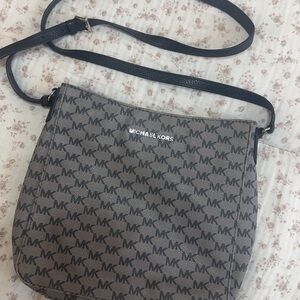 Michael Kors Black and Gray Signature Crossbody